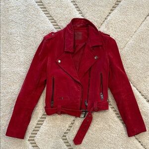 Blank NYC - Women's Red Suede Biker Jacket